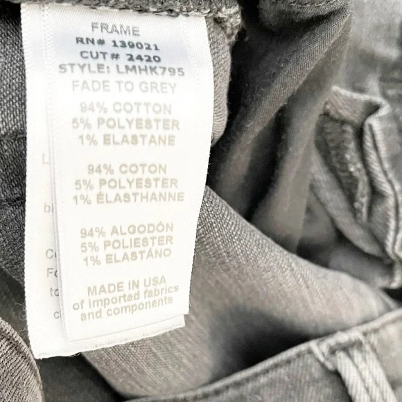 Frame L’Homme Fade to Gray Skinny Jeans 34/34